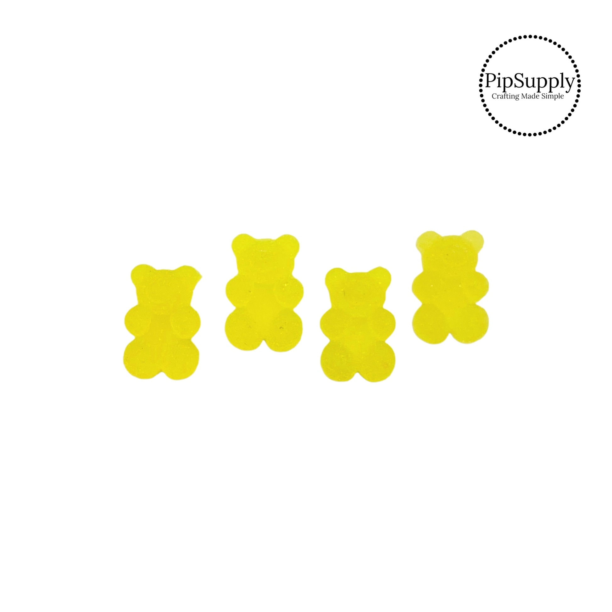 Frosted solid yellow gummy bear flat back resin embellishment