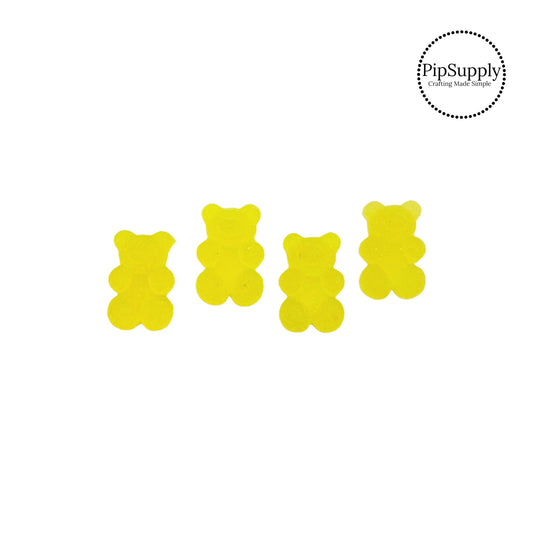 Frosted solid yellow gummy bear flat back resin embellishment