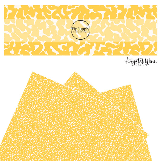 Yellow and cream spots faux leather sheets