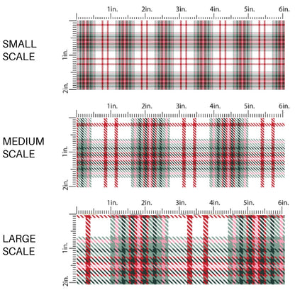 These winter yuletide plaid themed pattern fabric by the yard features the following design elements: Christmas red and green plaid pattern. This fun themed fabric can be used for all your sewing and crafting needs!