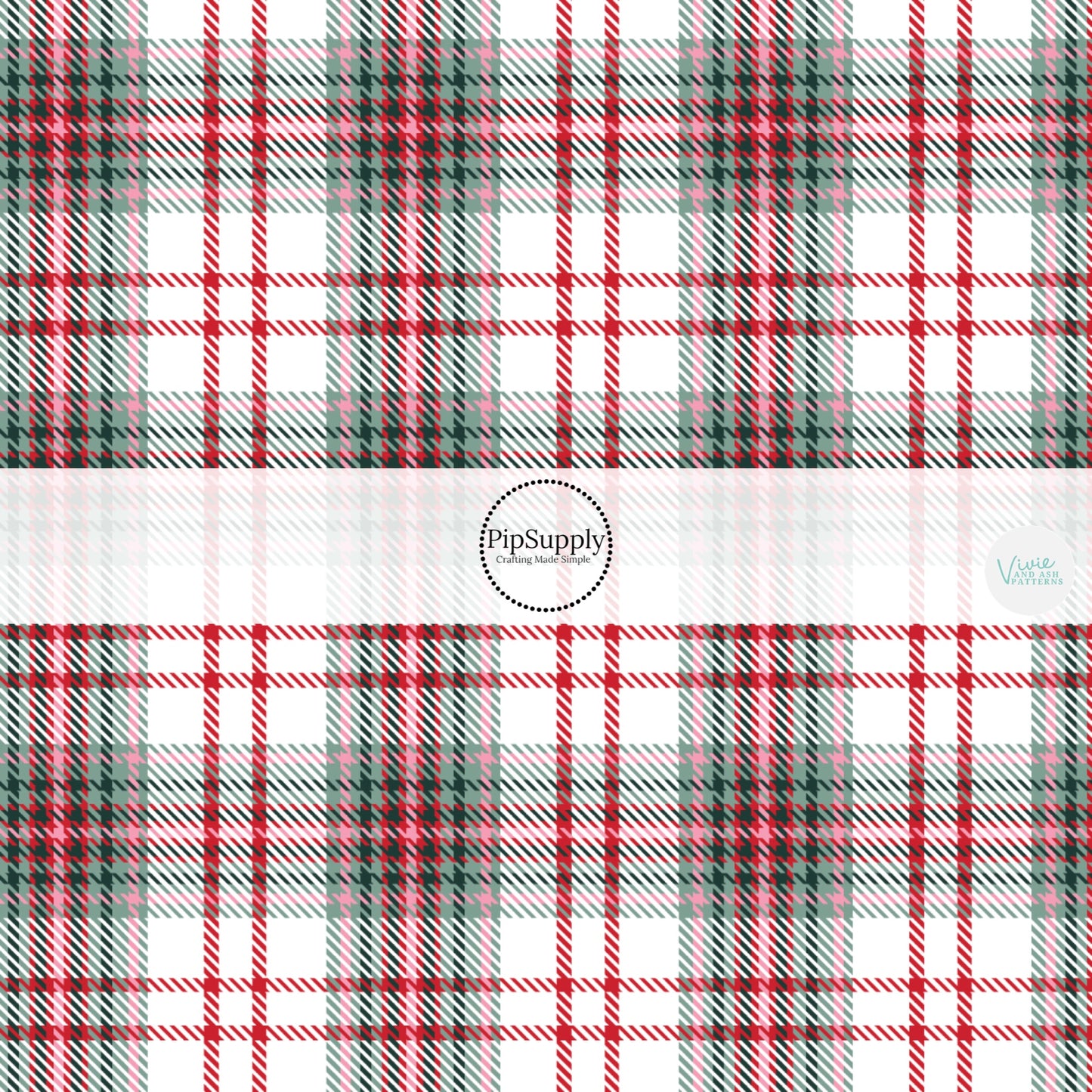 These winter yuletide plaid themed pattern fabric by the yard features the following design elements: Christmas red and green plaid pattern. This fun themed fabric can be used for all your sewing and crafting needs!