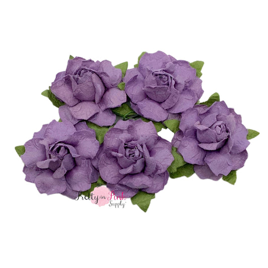 1" PREMIUM Dark Purple Paper Flowers - Pretty in Pink Supply