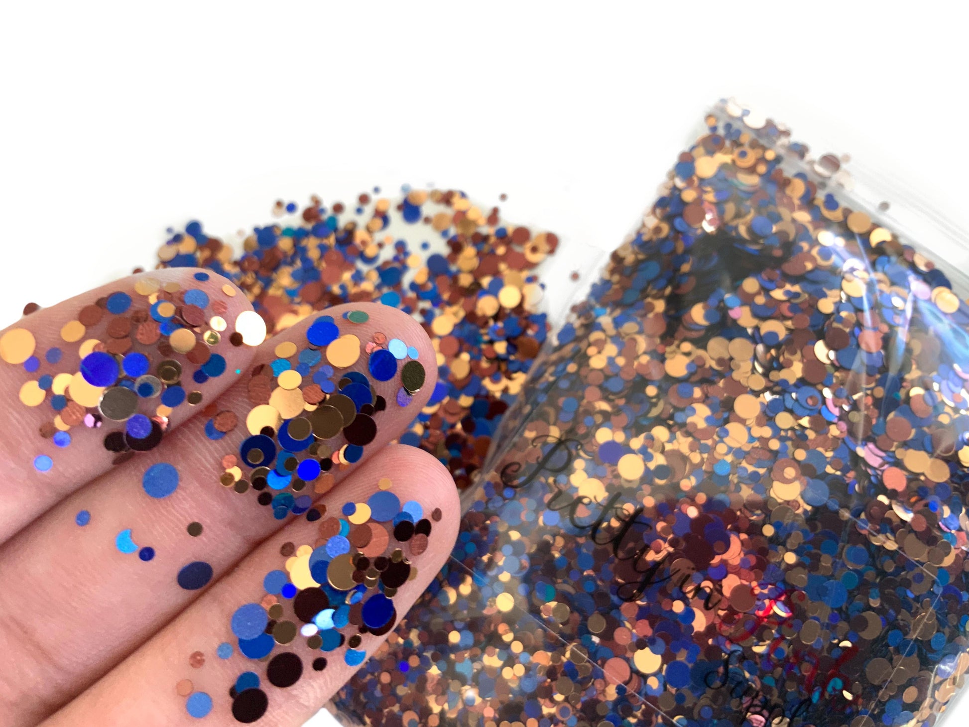 Royal Blue/Brown Mix Confetti Loose Glitter - Pretty in Pink Supply