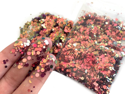 1/2 oz Enchanted Mauve Iridescent Loose Glitter - Pretty in Pink Supply