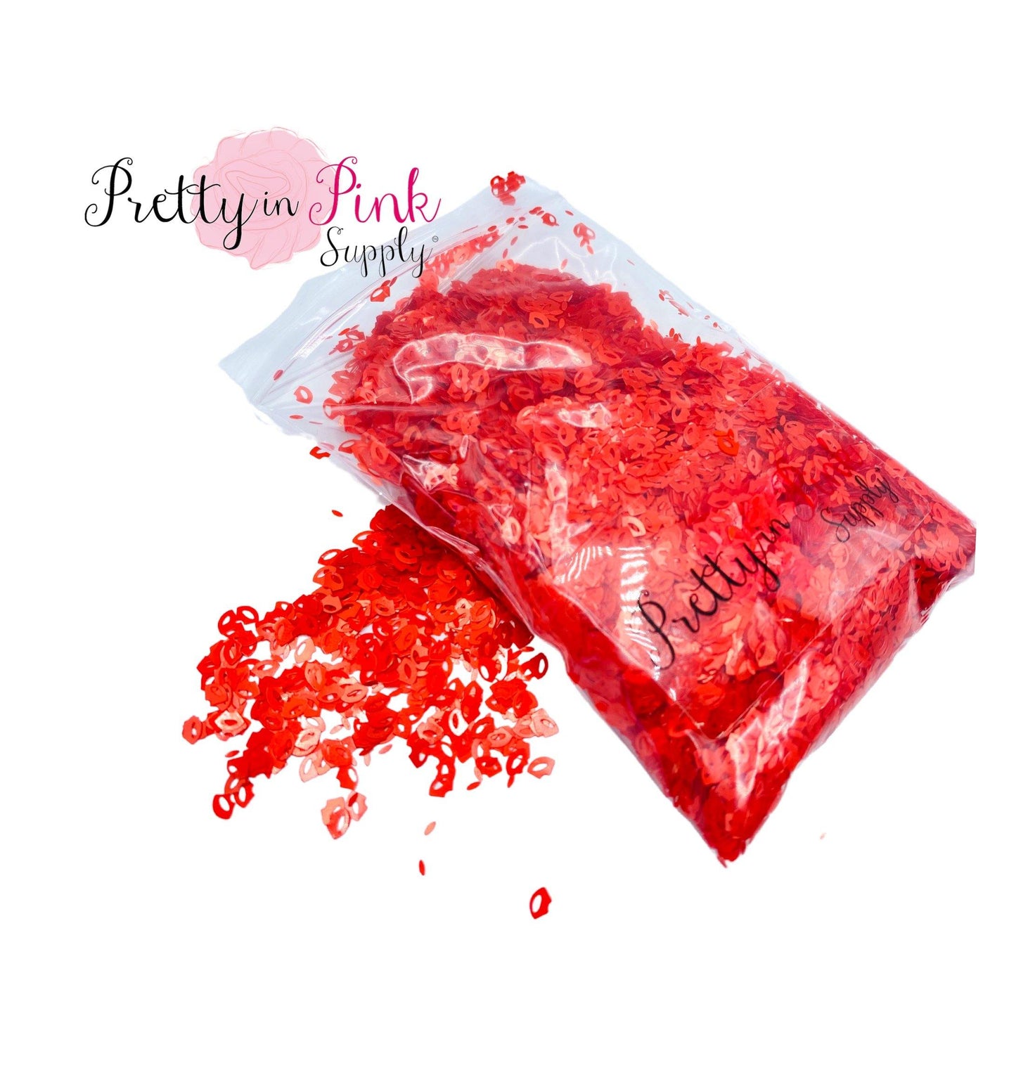 Tiny Red Lips | 1/2 oz. Loose Glitter - Pretty in Pink Supply