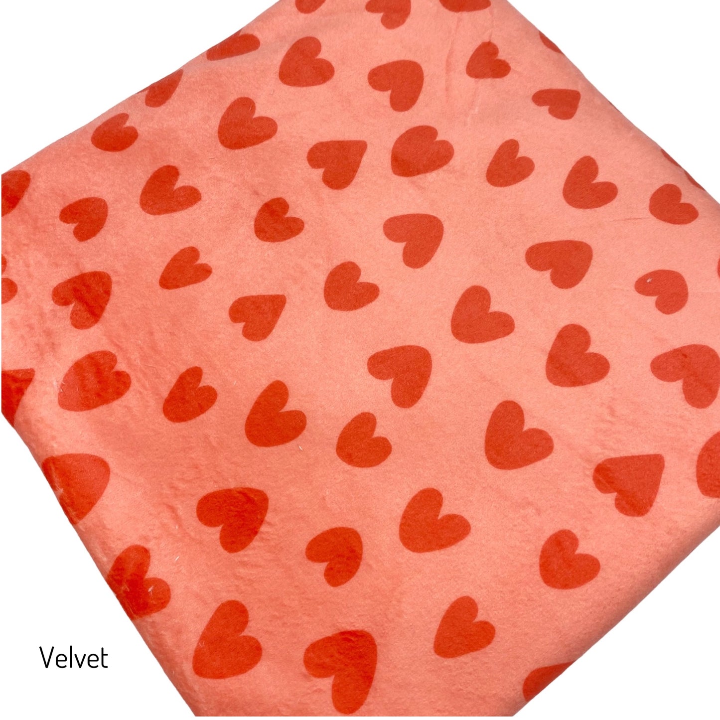 Coral Leopard Hearts | Hey Cute Design | Large Print Stretch Fabrics