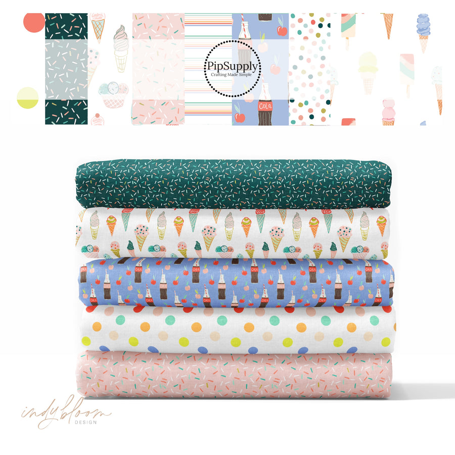 Summer themed high quality fabric adaptable for all your crafting needs. Make cute baby headwraps, fun girl hairbows, knotted headbands for adults or kids, clothing, and more!