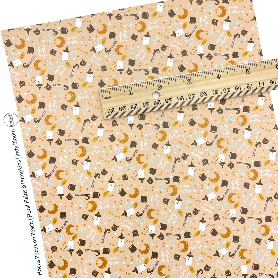 Floral Fields and Pumpkins Faux Leather Sheets