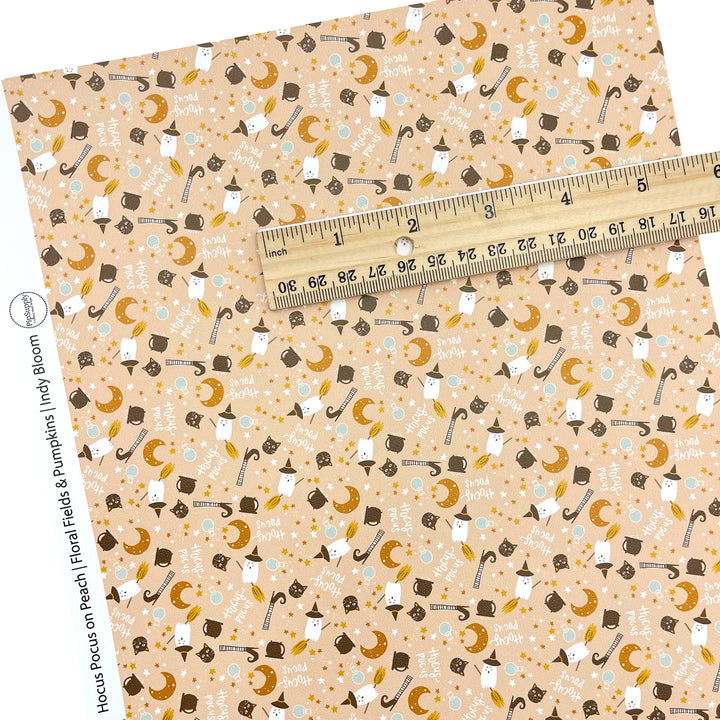 Floral Fields and Pumpkins Faux Leather Sheets