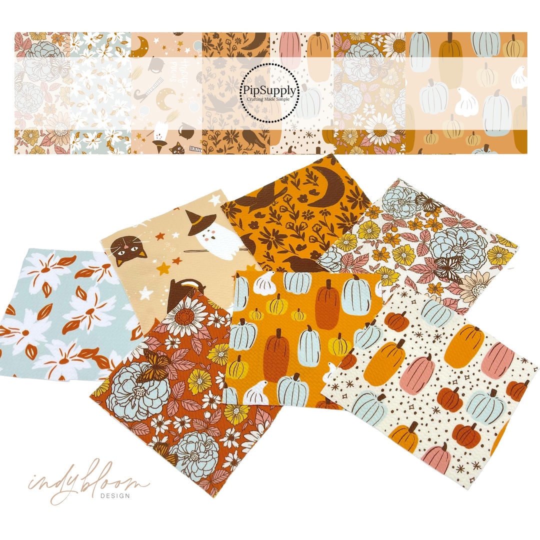 Floral Fields and Pumpkins | Indy Bloom | Fabric By The Yard