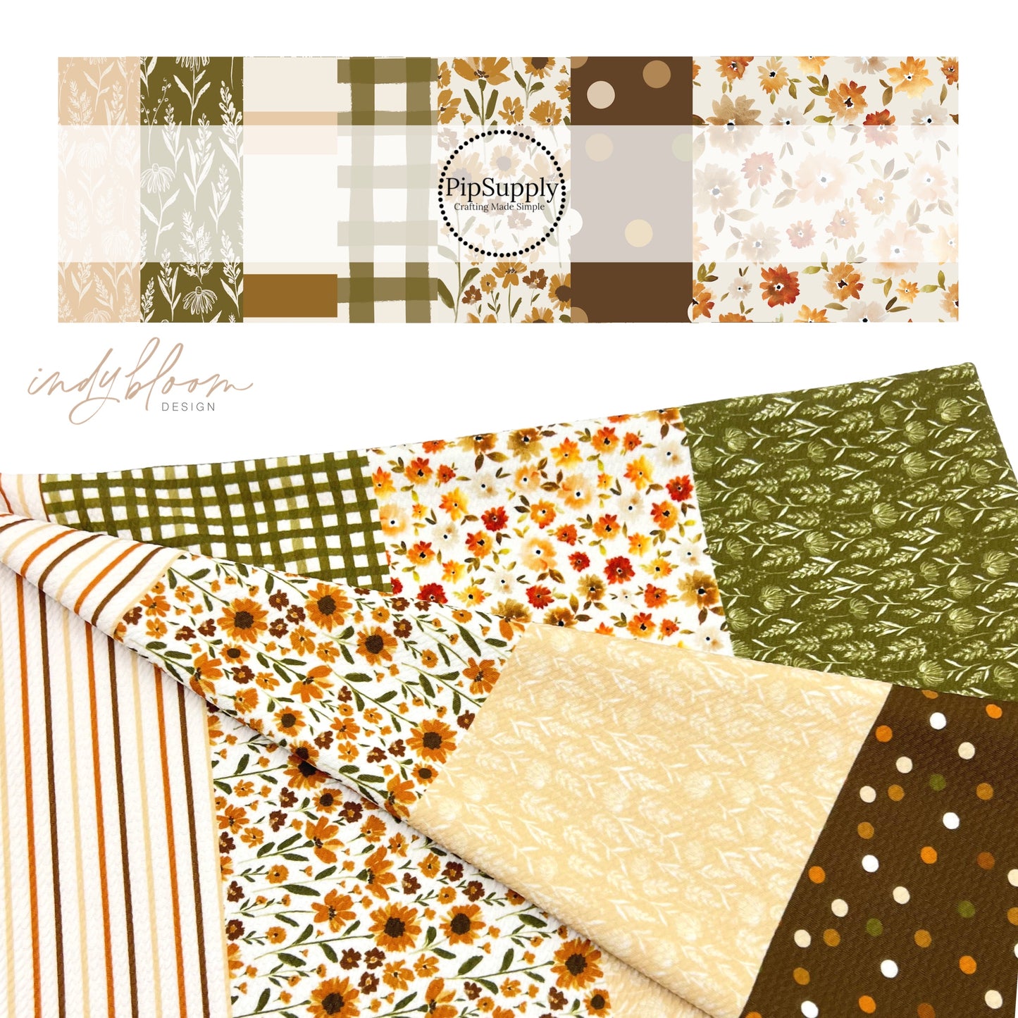 Fall Floral Strip Collection | Indy Bloom | Liverpool Bullet Fabric