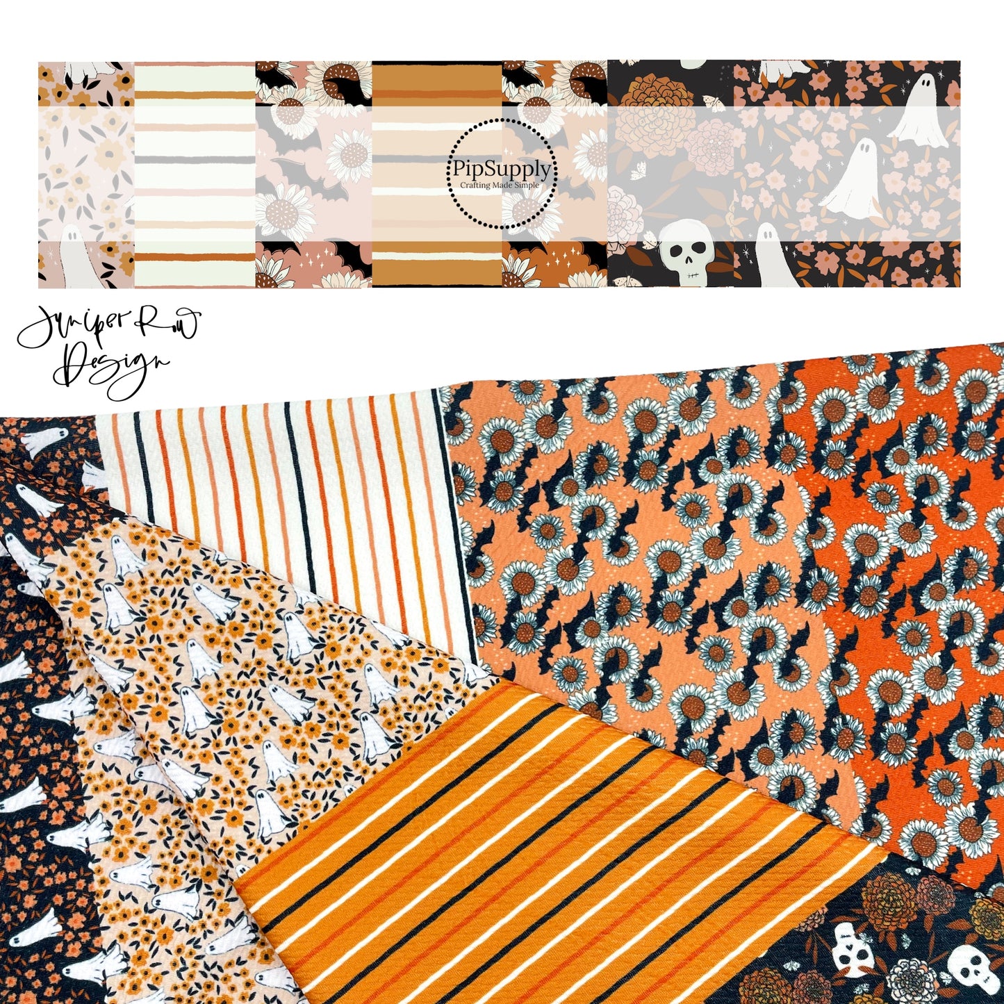 Bats and Sunflowers Strip Collection | Juniper Row | Liverpool Bullet Fabric