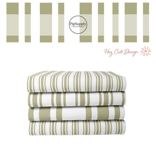 Christmas Fabric By The Yard | Olive Stripe | Olive Christmas