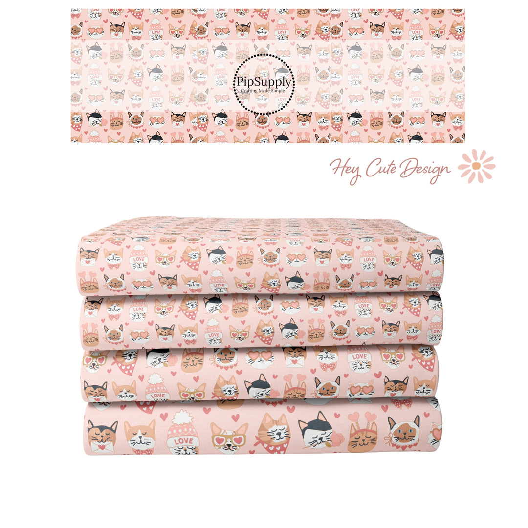 Valentine Fabric By The Yard | Valentine's cats | Valentine's Friends