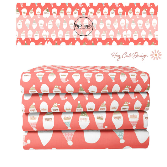 Christmas Fabric | Coral Clause | Coral Christmas By The Yard