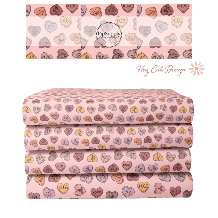 Valentine Fabric By The Yard | UR Cute Candy Hearts | UR Cute Candy Hearts