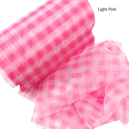 5" Plaid Tulle Fabric By The Yard