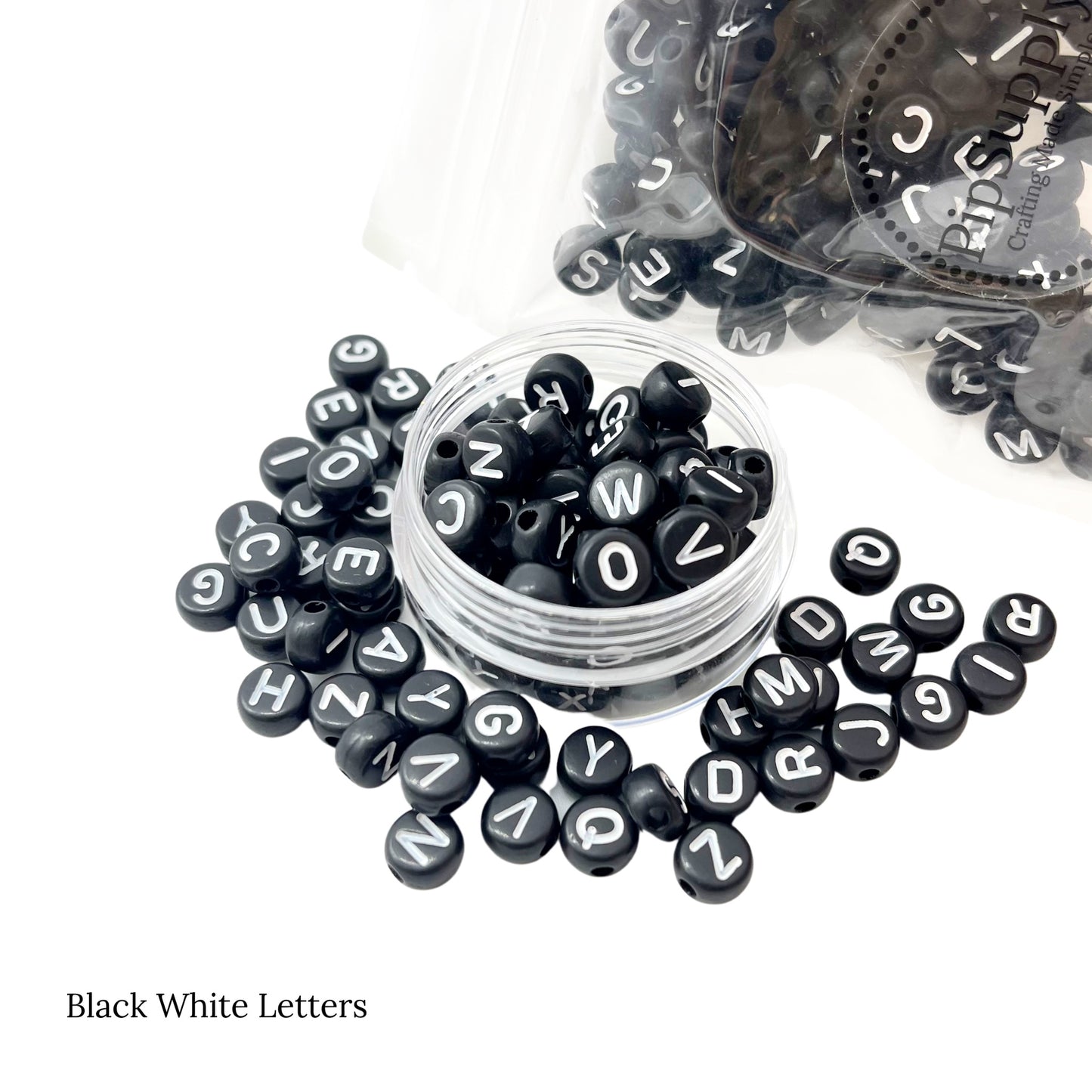 7mm Alphabet Beads | Round Acrylic Beads