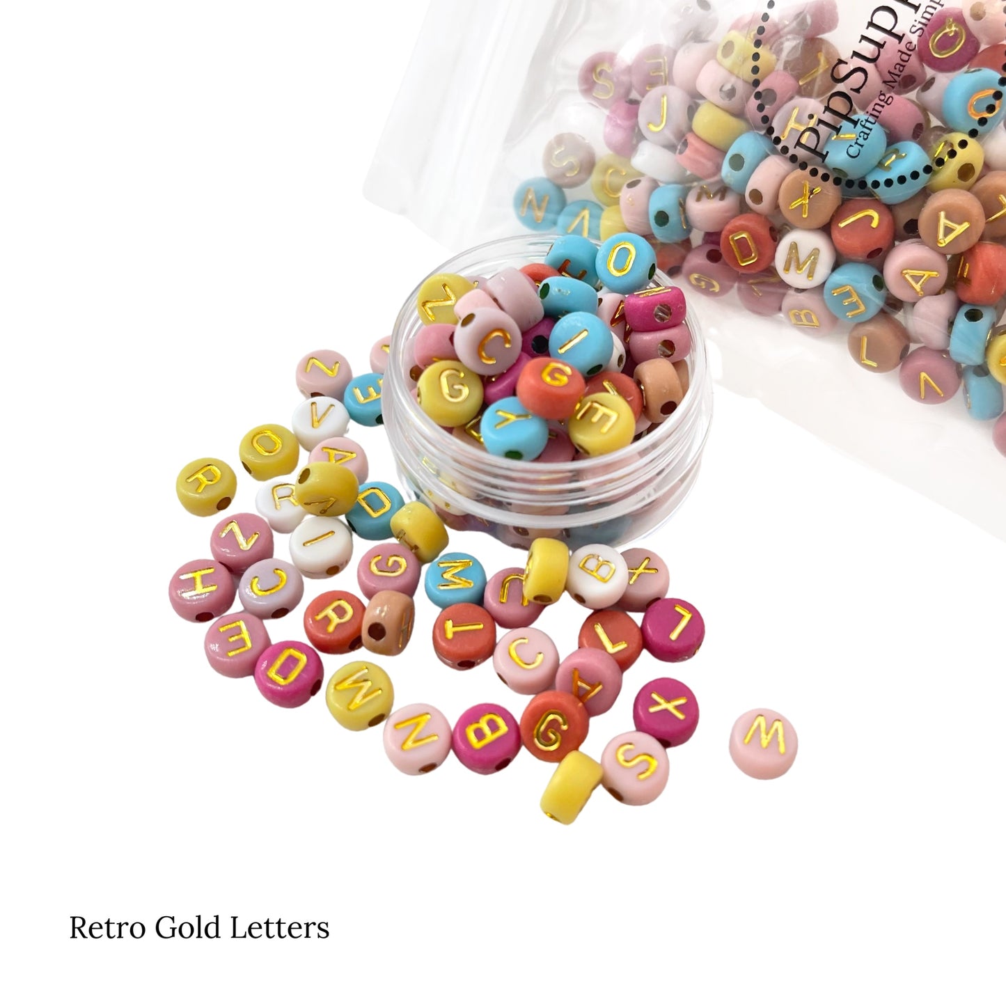 7mm Alphabet Beads | Round Acrylic Beads