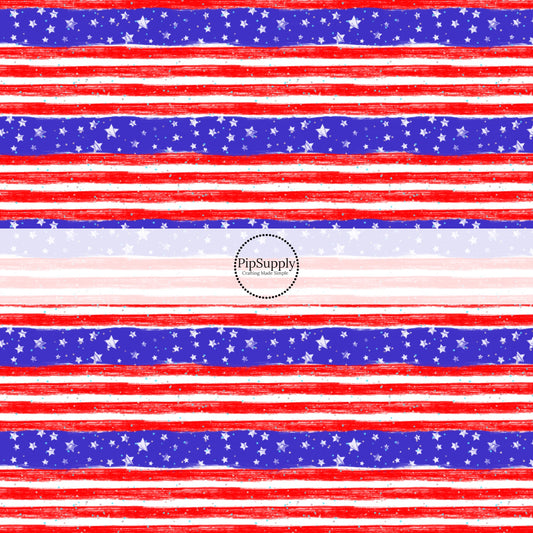 American flag printed fabric by the yard.