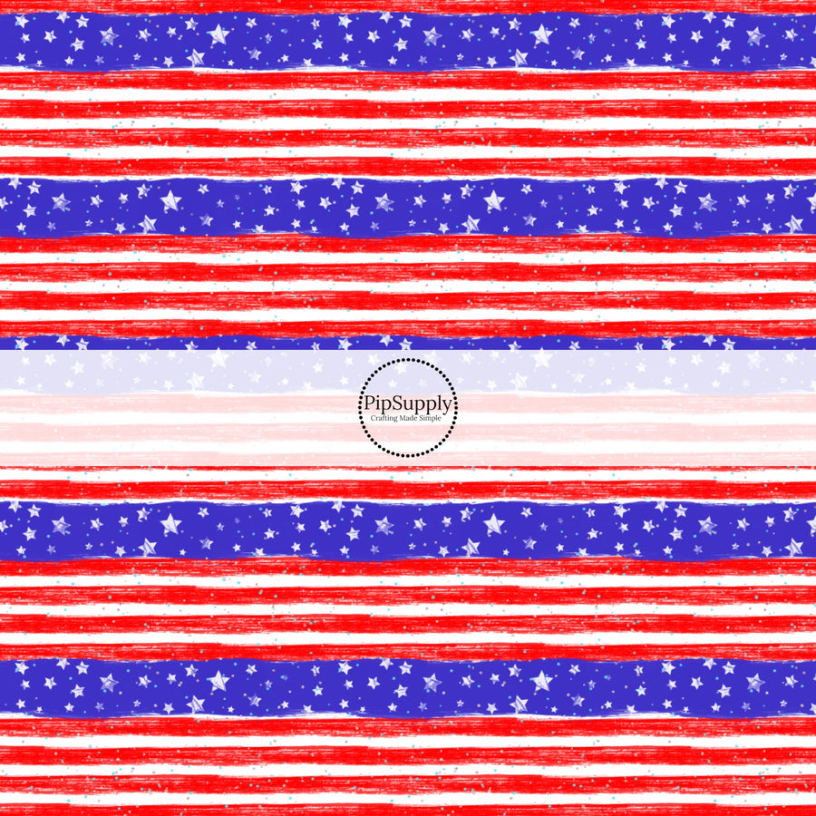 American flag printed fabric by the yard.