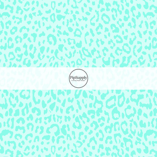 Neon blue leopard print fabric by the yard - Cheetah Print Fabric 