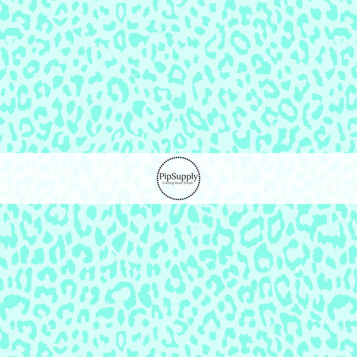 Neon blue leopard print fabric by the yard - Cheetah Print Fabric 