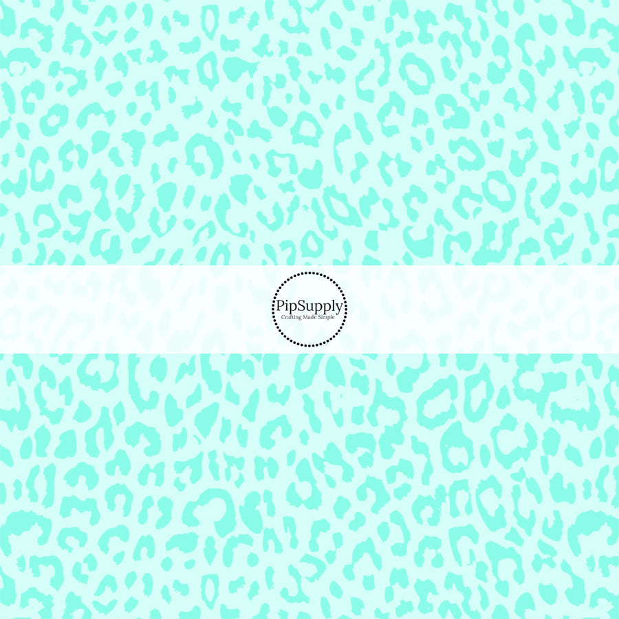 Neon blue leopard print fabric by the yard - Cheetah Print Fabric 