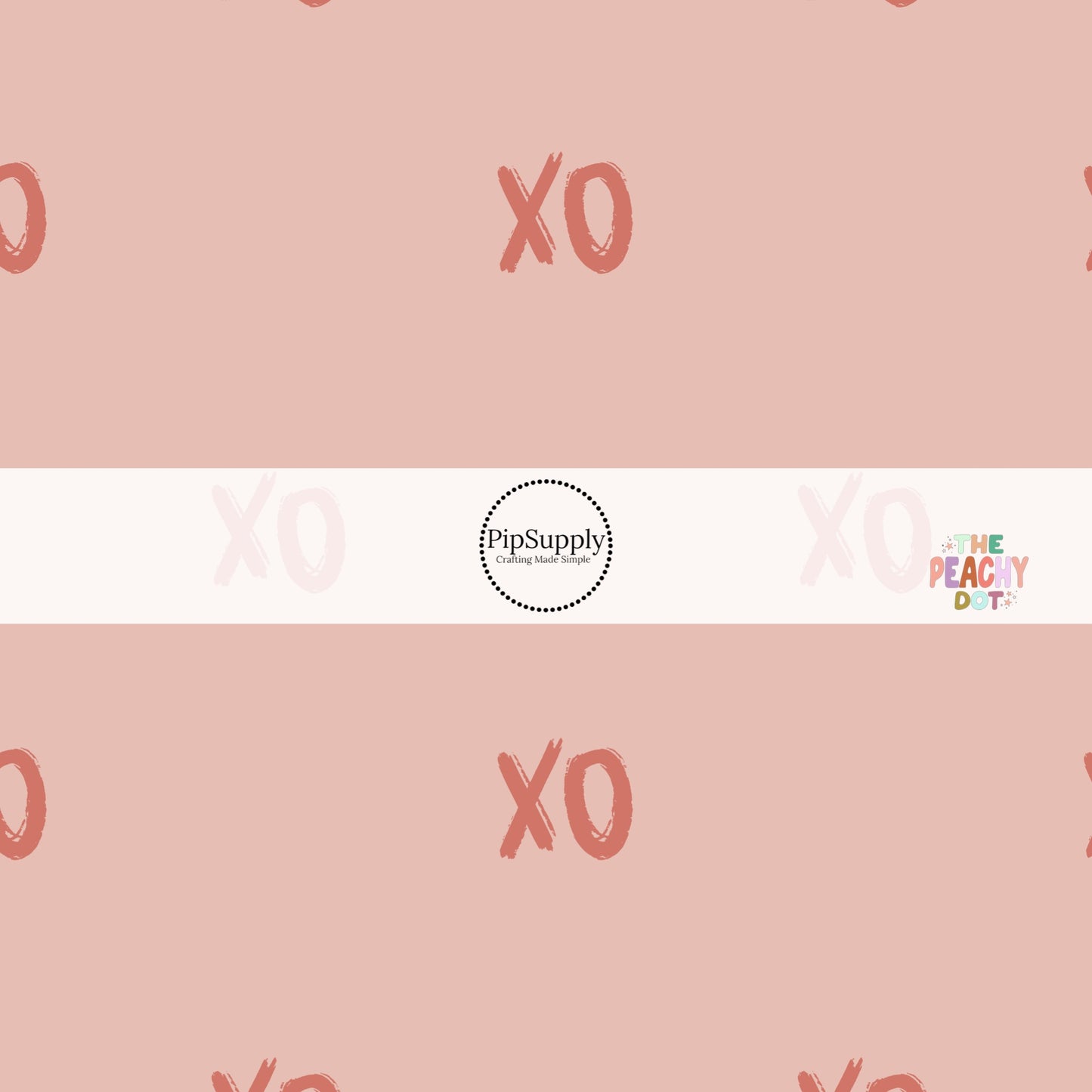 Pink Fabric with Mauve "XO" pattern print - Fabric by the Yard - Valentine's Day Fabric 