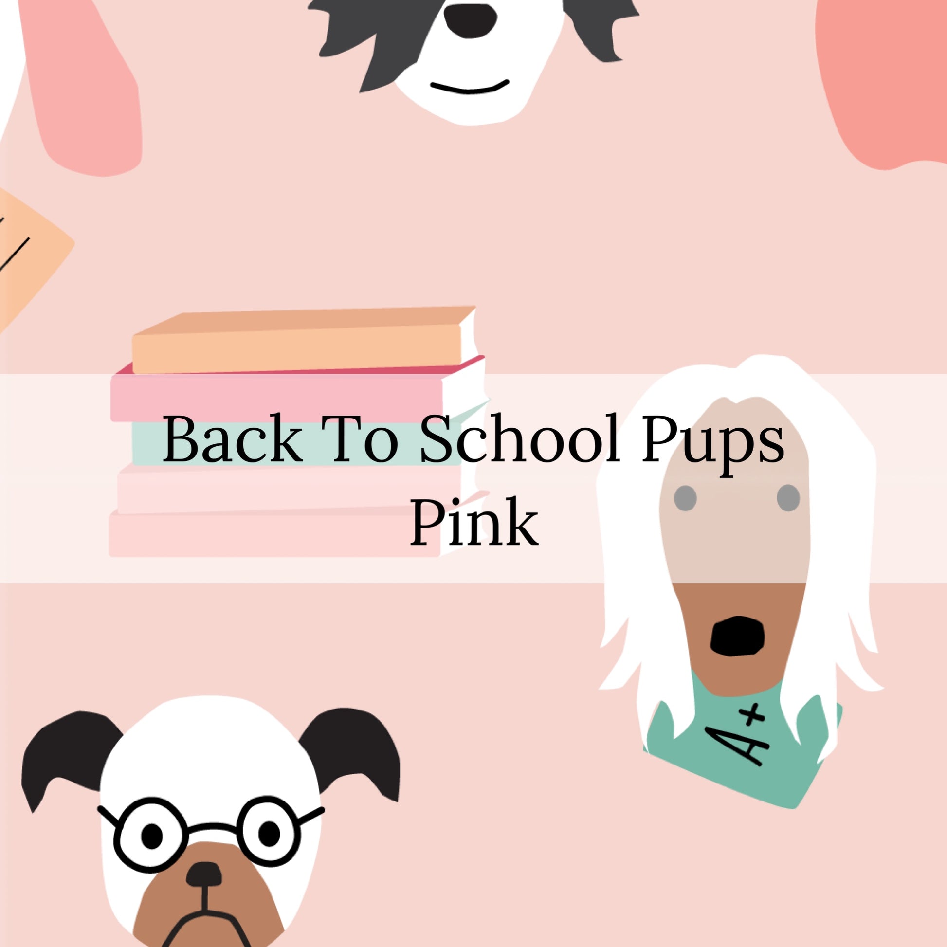 Pink and cream school supply themed high quality fabric adaptable for all your crafting needs. Make cute baby headwraps, fun girl hairbows, knotted headbands for adults or kids, clothing, and more!