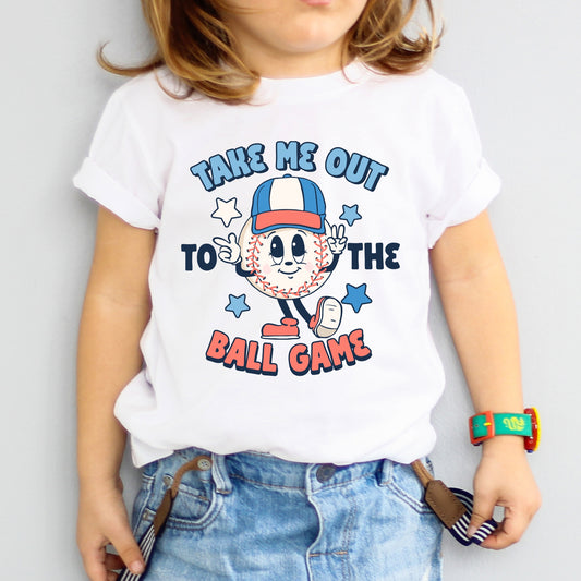 "Take me out to the ball game" Animated Baseball and stars iron on heat transfer 