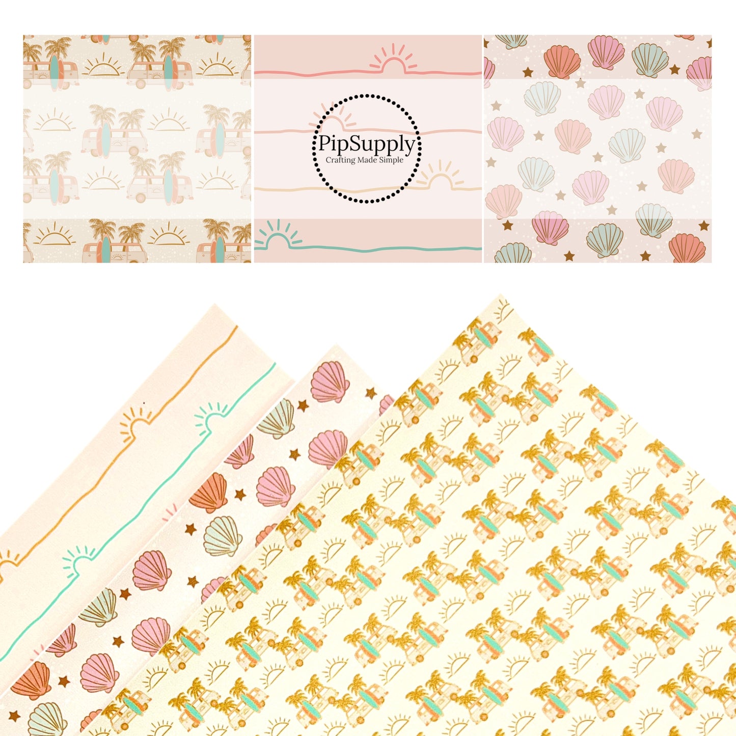 Beach Time  | The Peachy Dot | Faux Leather Sheets