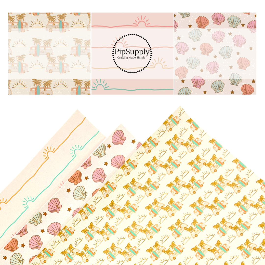 Beach Time  | The Peachy Dot | Faux Leather Sheets