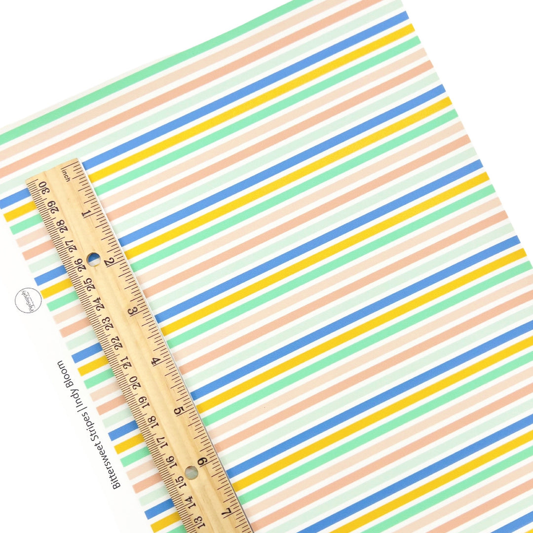 Multicolored striped Faux leather sheet.