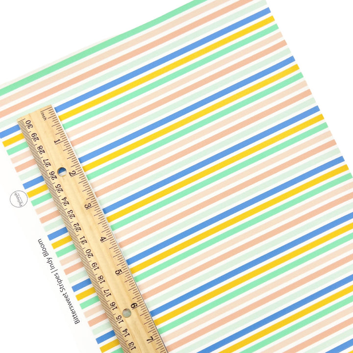 Multicolored striped Faux leather sheet.