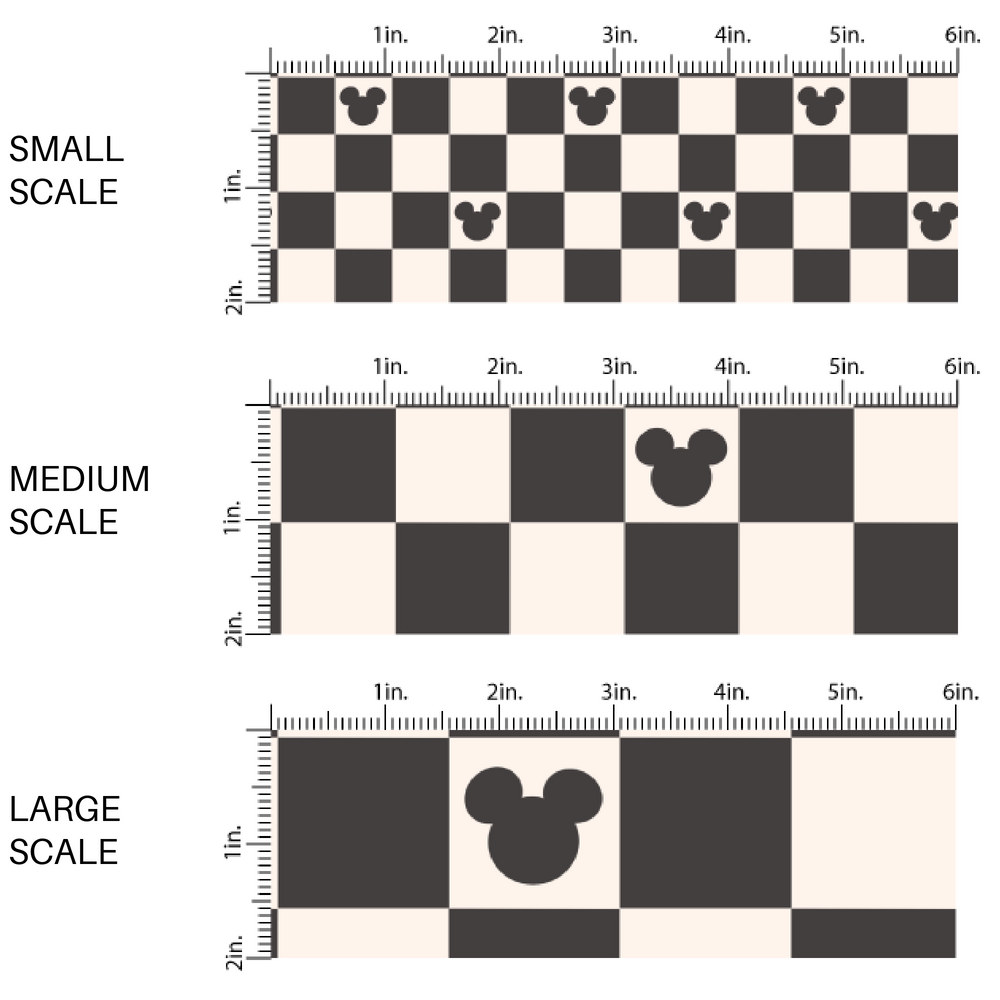Black and white checkered fabric by the yard scaled image guide with mouse designs