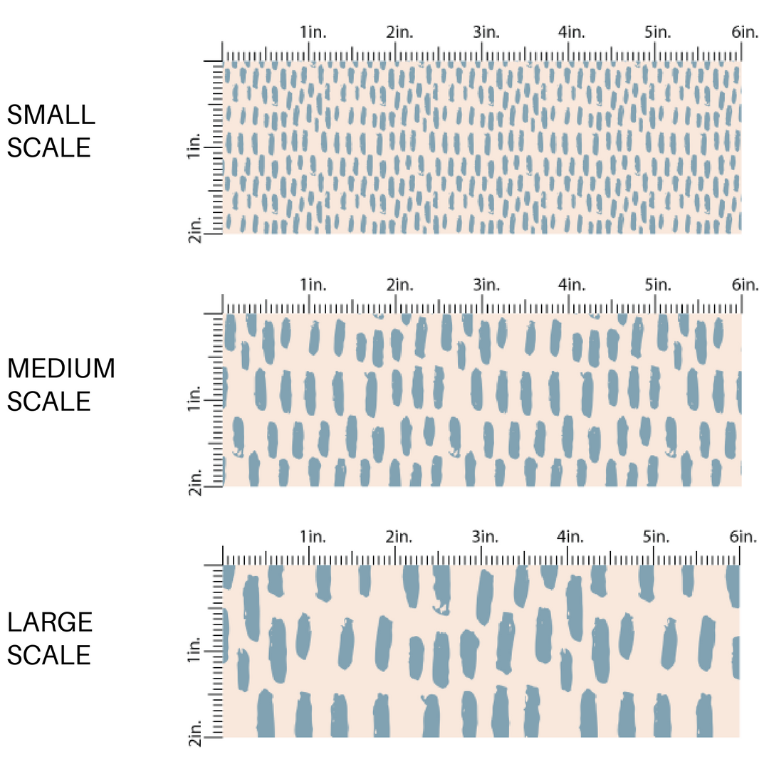 Cream colored fabric by the yard scaled image guide with scattered blue dashes