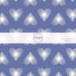 Blue Fabric with white fanned out hearts Fabric by the Yard 