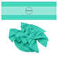 Solid tied hair bows in solid green-blue turquoise color.