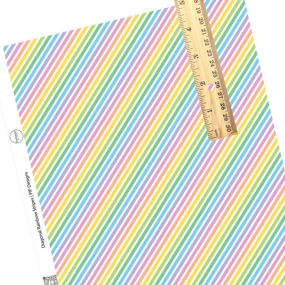 Diagonal rainbow stripe faux leather sheet