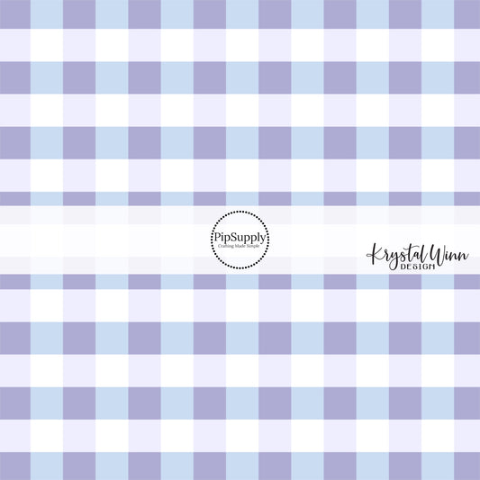 Blue and periwinkle plaid print fabric by the yard - Gingham Fabric 