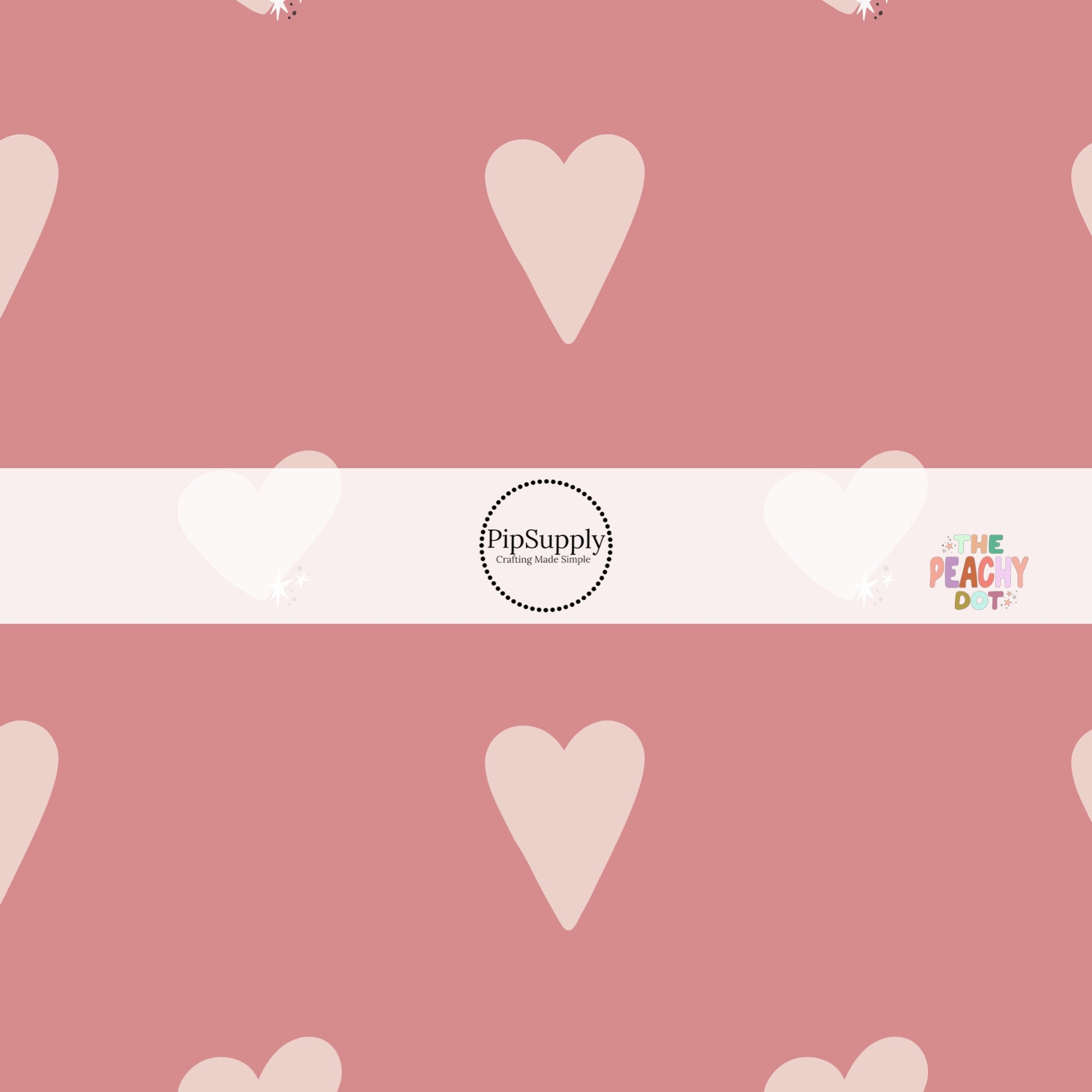 Blush pink with fabric swatch with light pink hearts