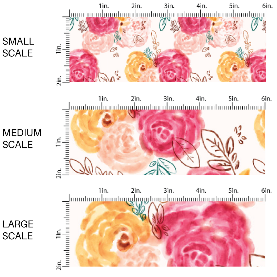 Boho floral themed high quality fabric adaptable for all your crafting needs. Make cute baby headwraps, fun girl hairbows, knotted headbands for adults or kids, clothing, and more!