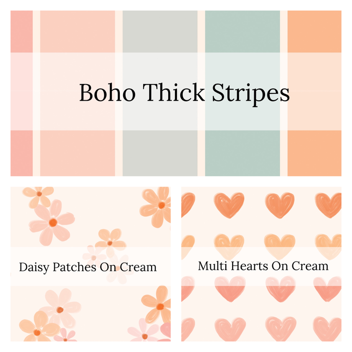 Boho Hearts And Daisies | Seamless Gal | Bow Strips