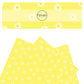 Bright Sunny Yellow Faux Leather with Tiny White Daisies - Custom Printed Faux Leather Pattern