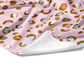 Plush white cotton personalized towel with aqua, orange, and pink cheetah animal print spots on front.