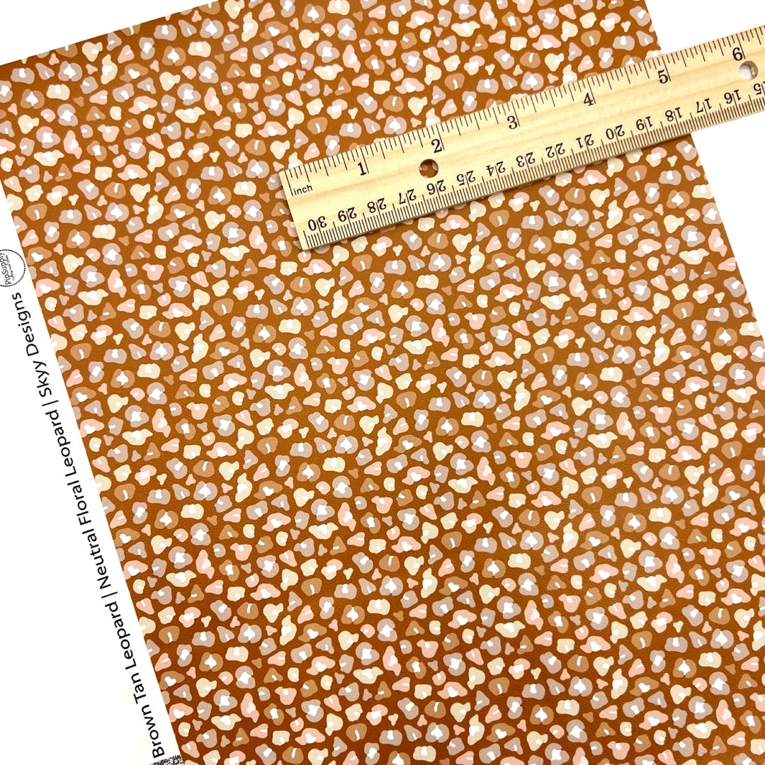 Neutral Floral Leopard | Skyy Designs Co | Faux Leather Sheets