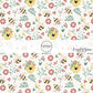 Cream fabric by the yard with bumblebees, beehives, hearts, and flowers