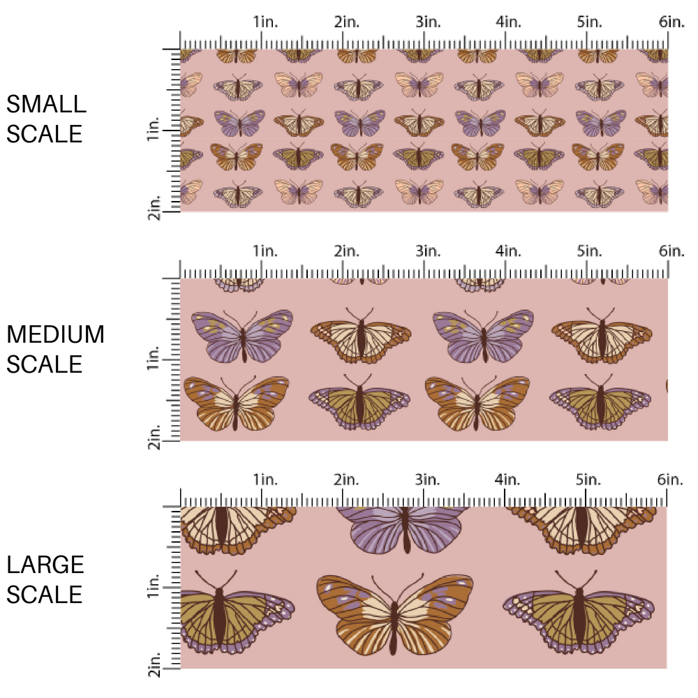 monarch butterflies on mauve fabric by the yard scaled image guide