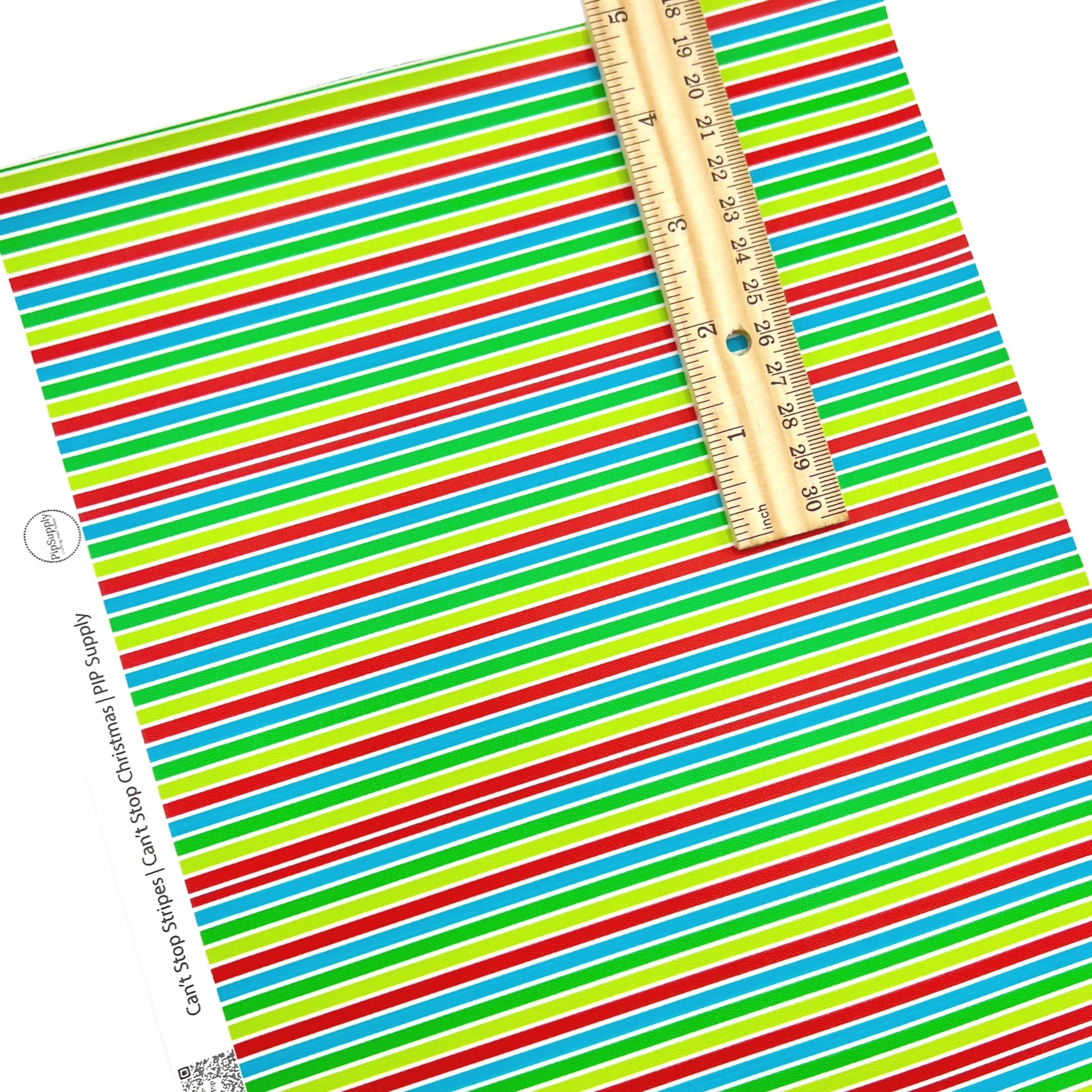Multi colored striped faux leather sheet